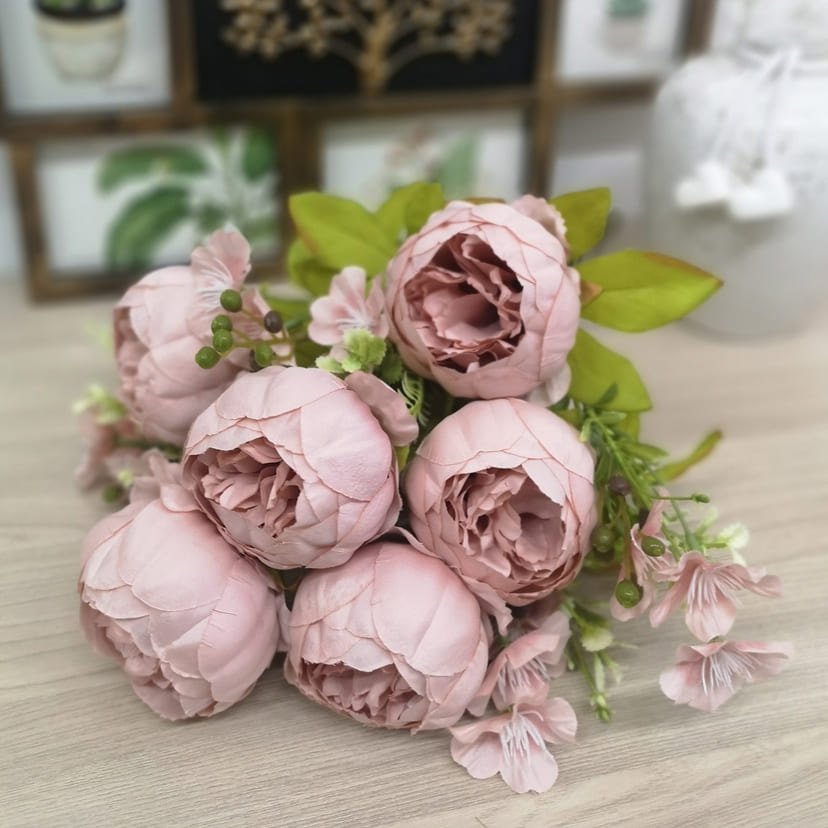 Искусственные цветы в Кирове | Цветы искусственные «Пионы», розовый, винтаж, букет