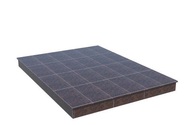 Площадки на могилу в Кирове | Площадка с вертикальной (15 см) облицовкой Дымовским гранитом