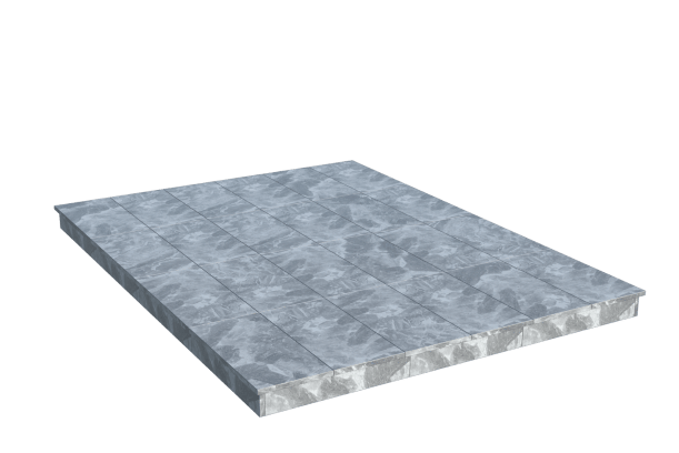 Площадки на могилу в Кирове | Площадка с вертикальной (10 см) мраморной облицовкой