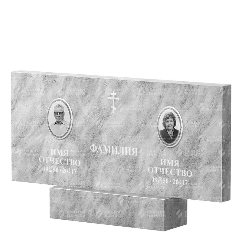 Памятники из мрамора в Кирове | Двойной мраморный памятник, прямой