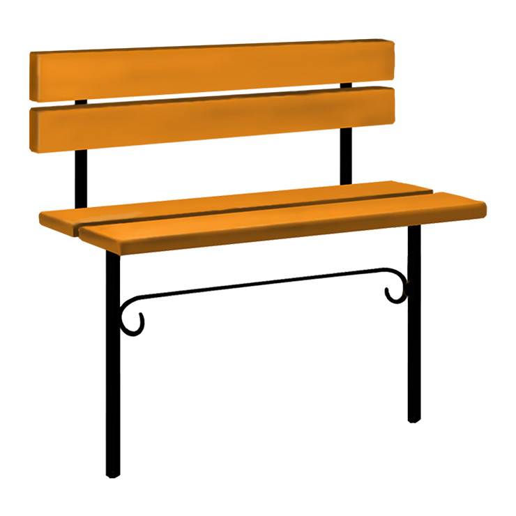 Металлические оградки, столы, скамейки в Кирове | Скамейка №4 со спинкой