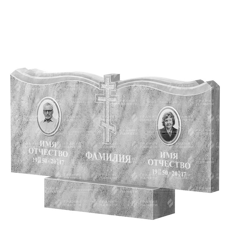 Памятники из мрамора в Кирове | Двойной мраморный памятник ФМ-262