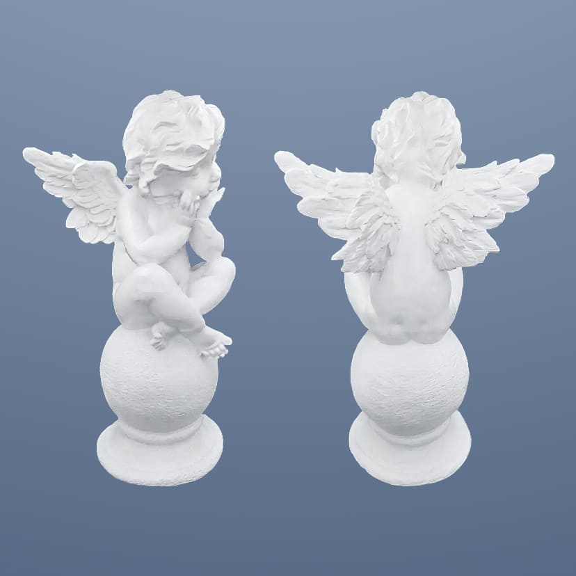 Скульптуры из искусственного мрамора в Кирове | Скульптура ангел на шаре №1