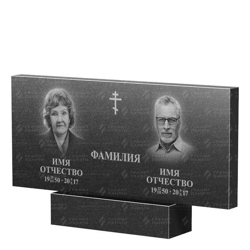 Памятники из гранита двойные в Кирове | Двойной гранитный памятник, прямой