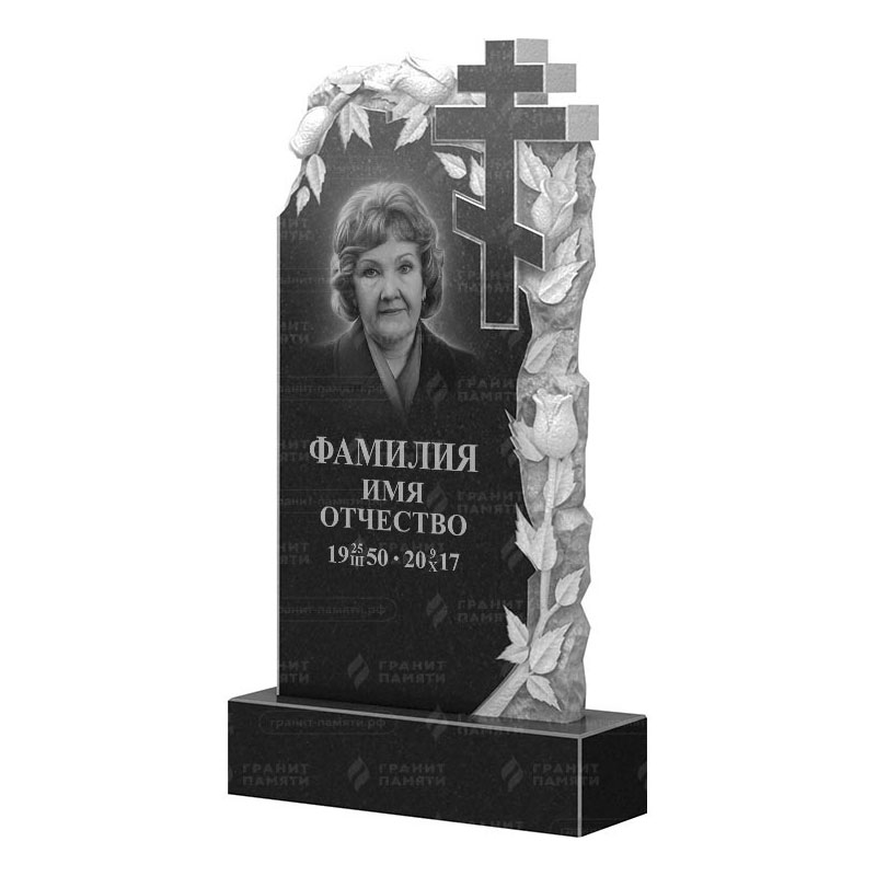 Памятники из гранита с цветами в Кирове | Гранитный памятник ФГ-088
