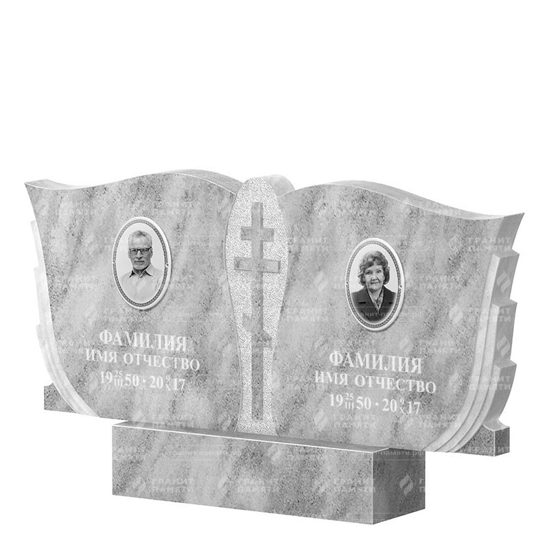 Памятники из мрамора в Кирове | Двойной мраморный памятник ФМ-136