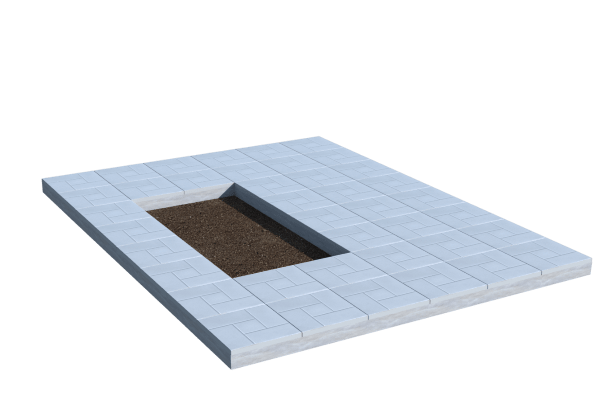 Площадки на могилу в Кирове | Площадка с тротуарной плиткой (под цветник)