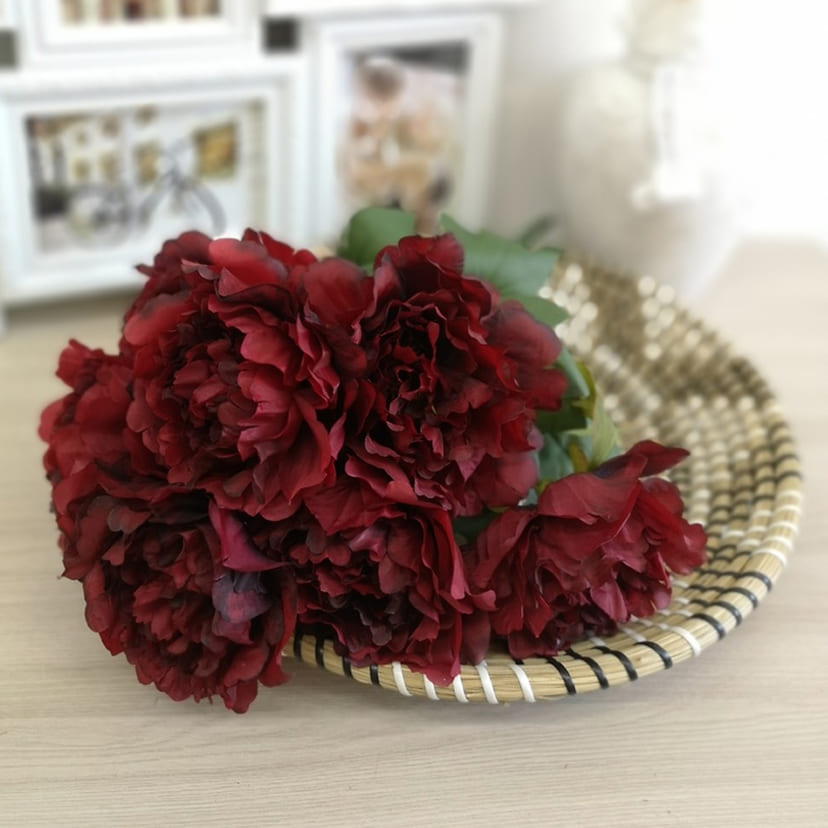 Искусственные цветы в Кирове | Цветы искусственные «Пионы», бордовые, букет