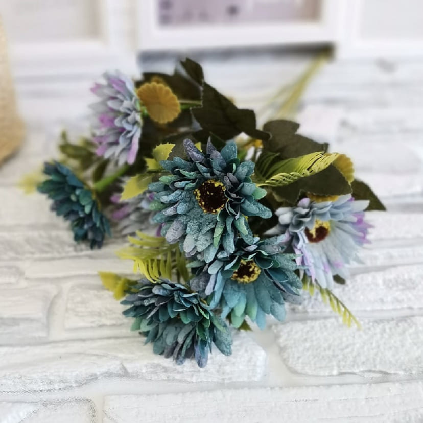 Искусственные цветы в Кирове | Цветы искусственные «Ромашки», фиолетово-голубые, букет