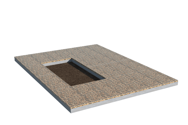 Площадки на могилу в Кирове | Площадка с облицовкой Южно-Султаевским гранитом (под цветник)