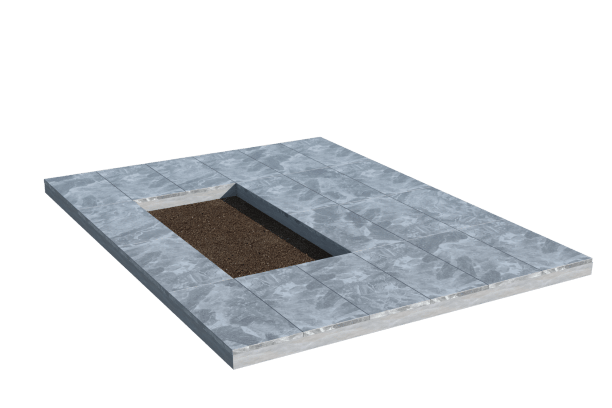 Площадки на могилу в Кирове | Площадка с мраморной облицовкой (под цветник)