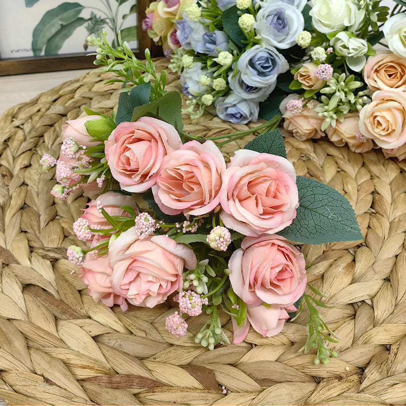 Искусственные цветы в Кирове | Цветы искусственные «Розы», нежно-розовые, букет