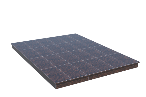 Площадки на могилу в Кирове | Площадка с вертикальной (10 см) облицовкой Дымовским гранитом